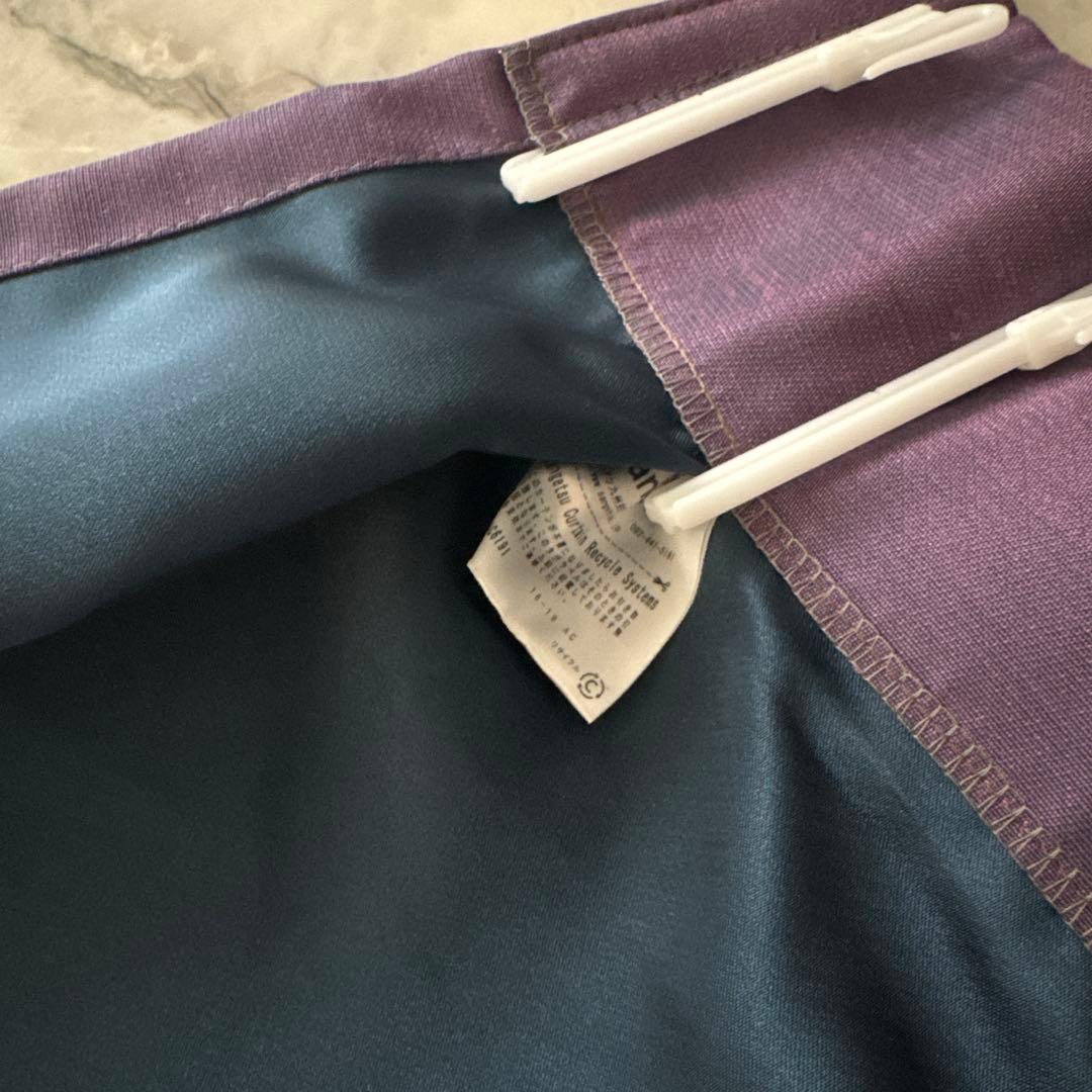 パープル&グリーンツートンドレープカーテンレース付き