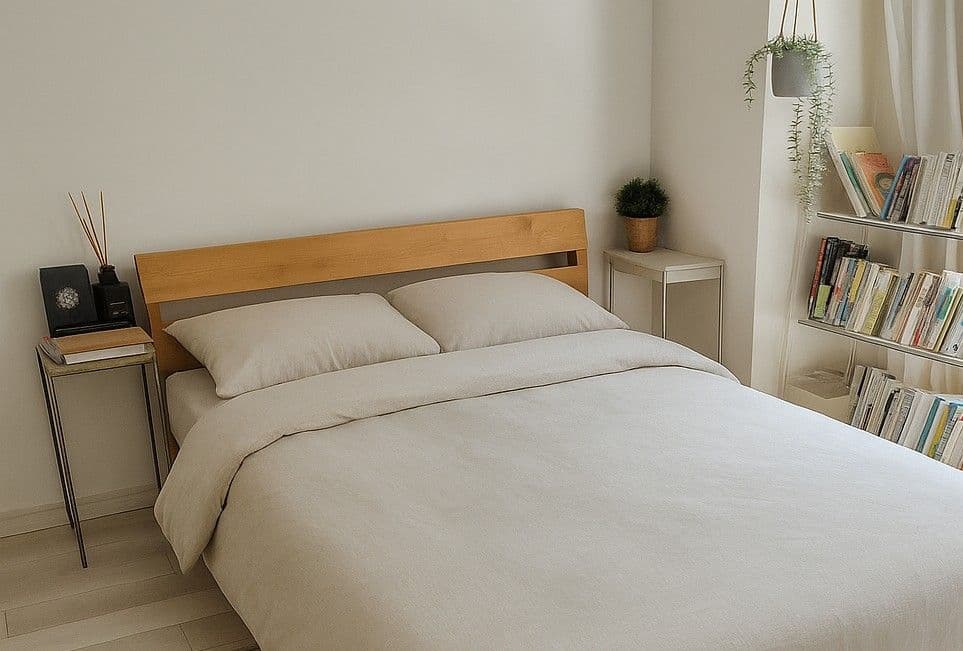 【11月引き取り限定・豊島区】アルダー材 ダブルサイズベッドフレーム（家具の里）