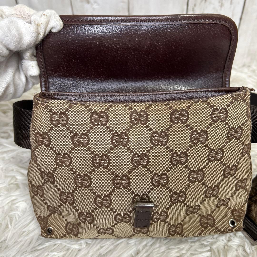 GUCCI GGキャンバス ジャッキー ウエストバッグ ボディーバッグ　茶色