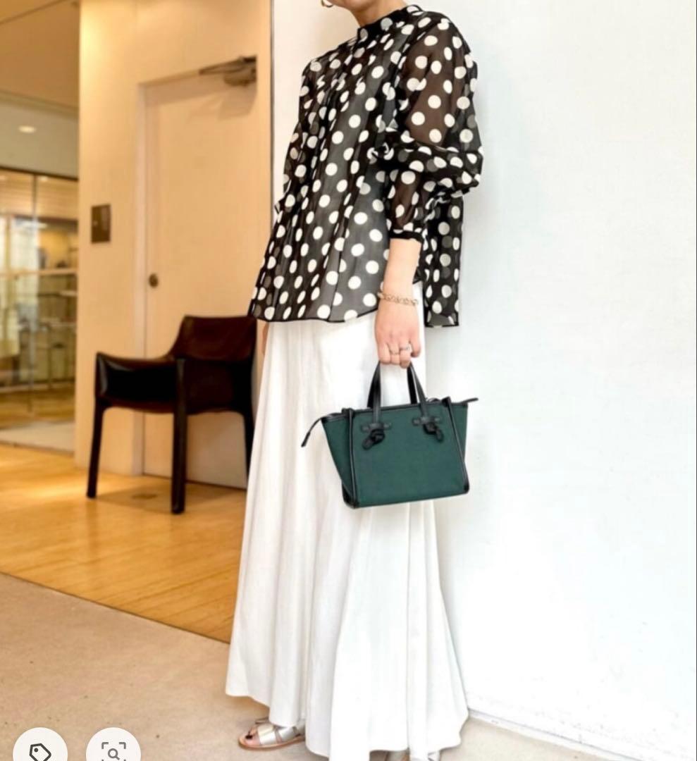 タグ付き♡TOMORROWLAND ドットオーガンジー ボウタイブラウス