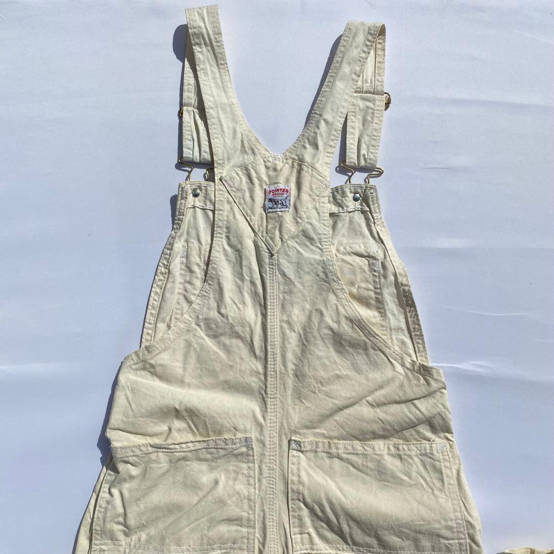 ス*ン様 90's pointer オーバーオール ホワイトキャンバス　w30