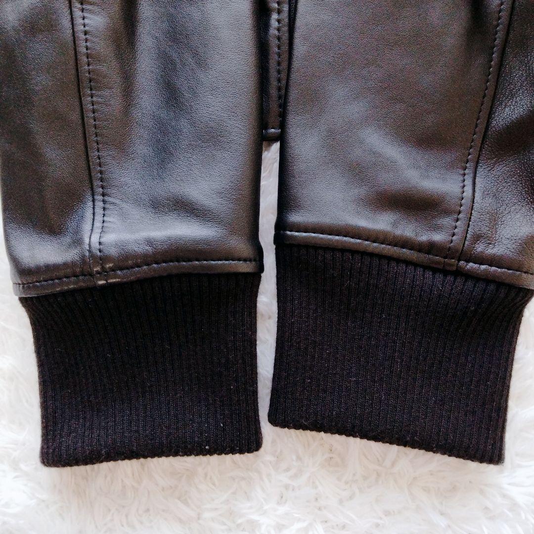 【美品】フレームワーク　ラム　ジップアップ　ライダースジャケット　黒　シングル