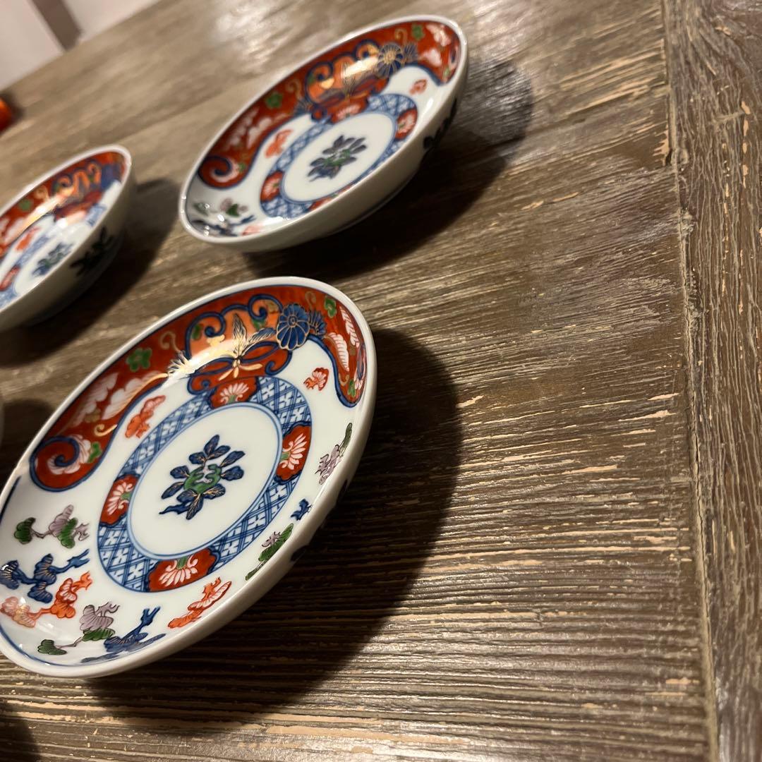 【源右衛門】古伊万里の伝統　日本銘窯　源右衛門作　古伊万里松絵　小皿5枚セット