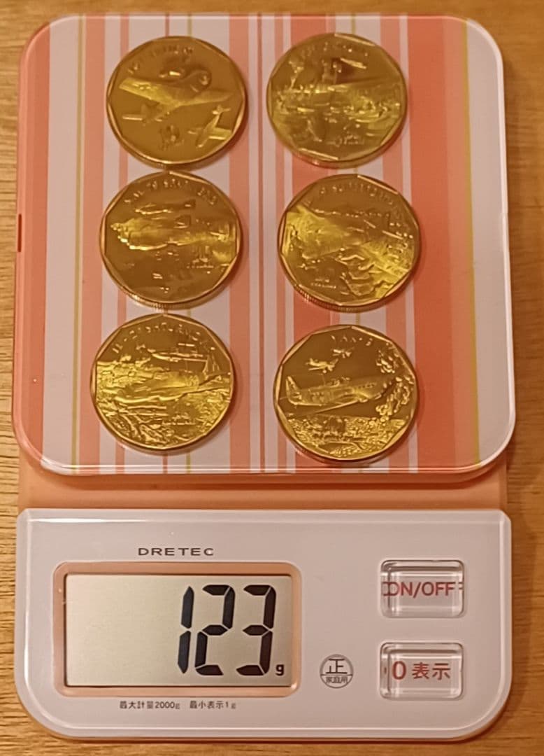 第二次世界大戦の戦闘機 航空機 10ドル硬貨6点 1991年 マーシャル諸島