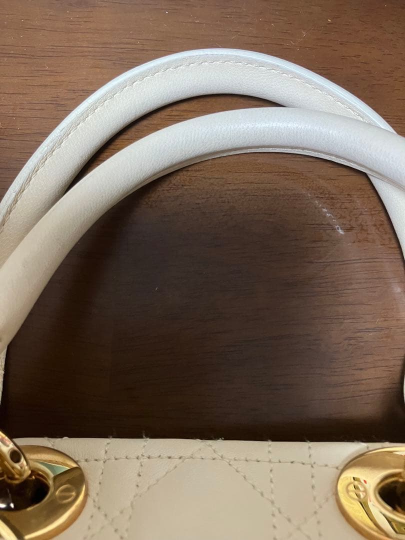 美品クリスチャンディオール　レディディオール カナージュ ハンドバッグ レザー