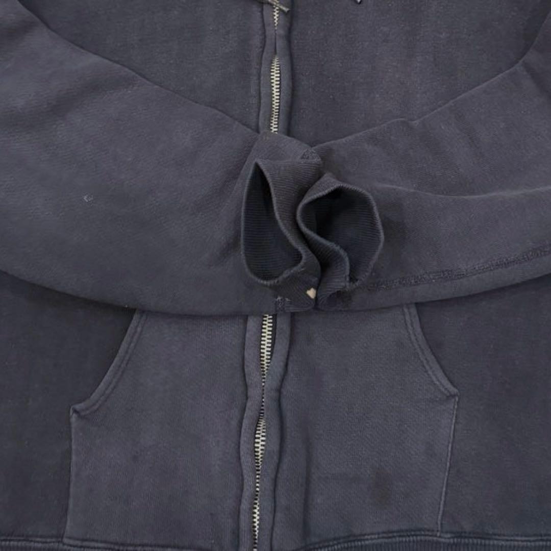 60s ダブルフェイス SWEAT ジップ パーカー 茄子紺 フェード ナス紺