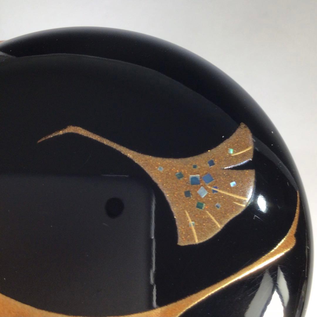 Ｎ８１９　棗　『鈴谷鐡五郎作』『螺鈿』『銀杏蒔絵』『中棗』　共箱　茶道具