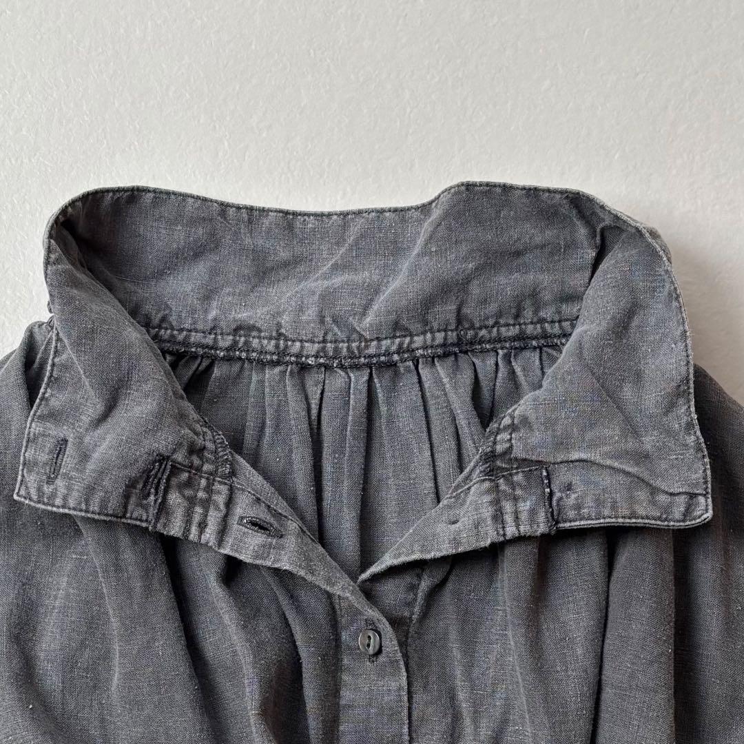 ネストローブ　天然染め ハイネック2wayブラウス　グレー