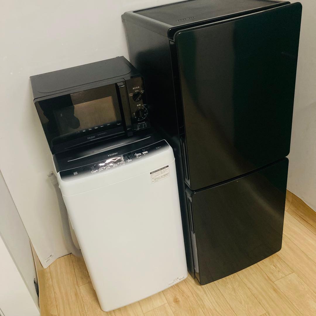 高年式美品❗️ブラックカラー一人暮らし家電セット❗️大阪、大阪近郊配送無料