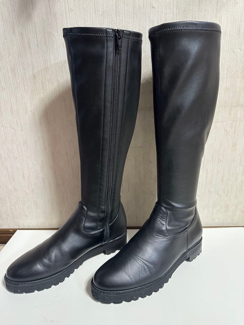 DIANA ロングブーツ レザーブーツ ブラック 黒 24cm