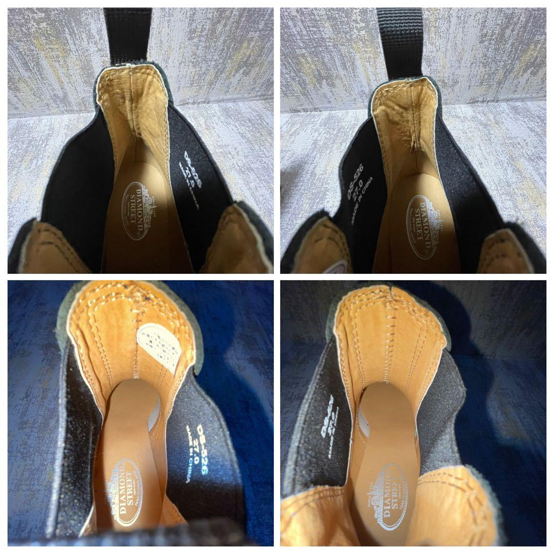 ★未使用級★ダイヤモンドストリート サイドゴアブーツ【27】レザー 本革 黒