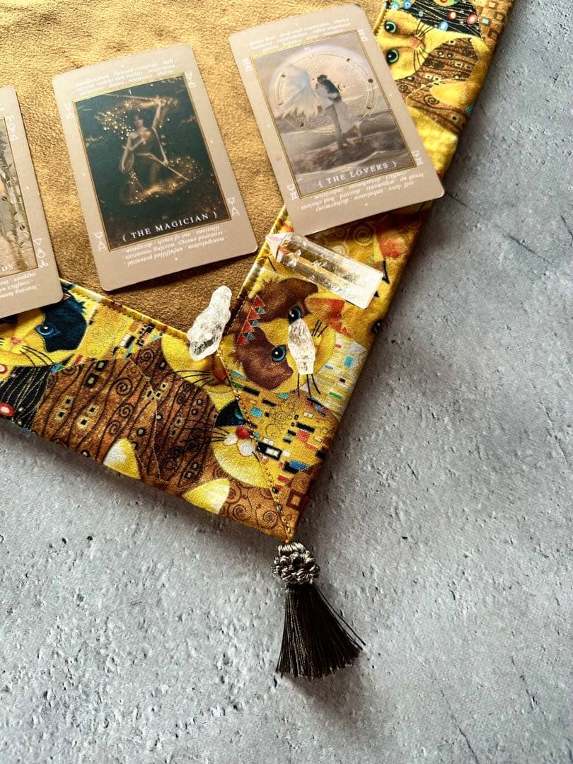 【再販】USAコットン☆エスニックキャットプリント ハンドメイドタロットクロス