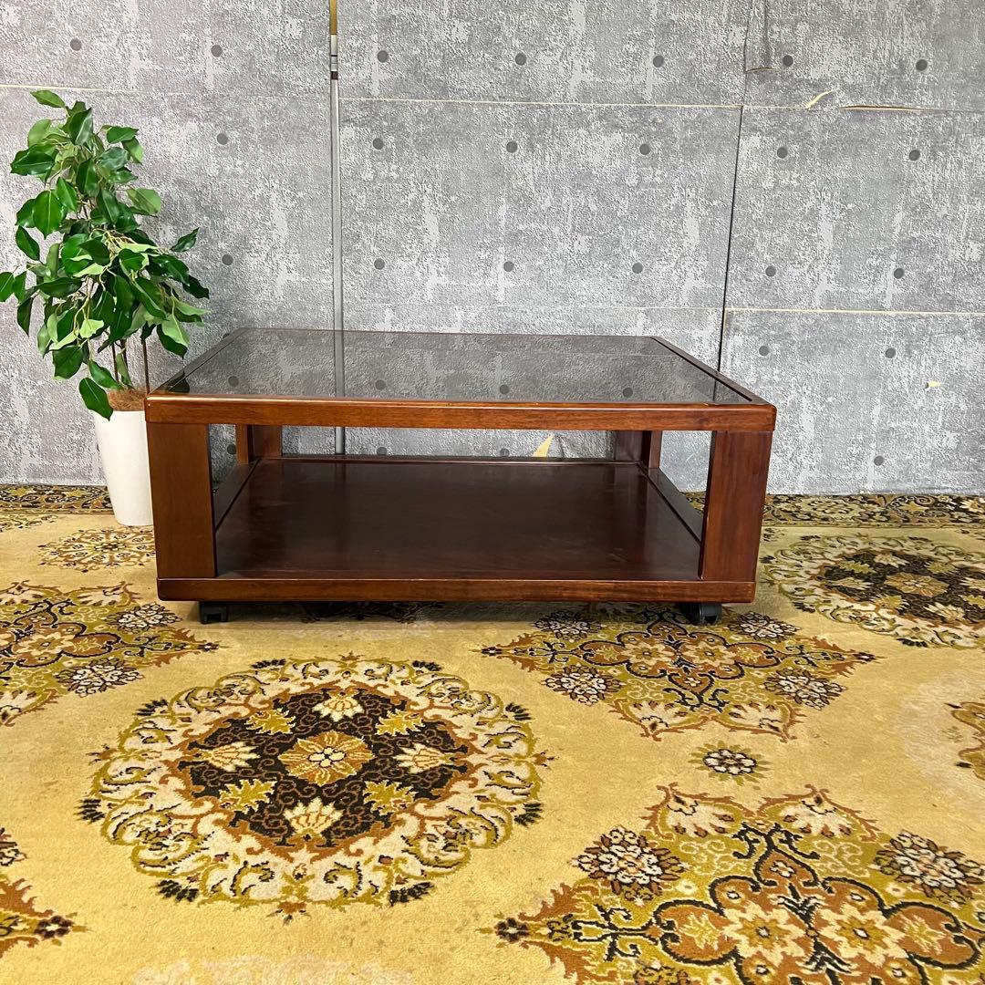 ꧁FUJI FURNITURE 冨士ファニチア꧂ガラステーブル センター ロー