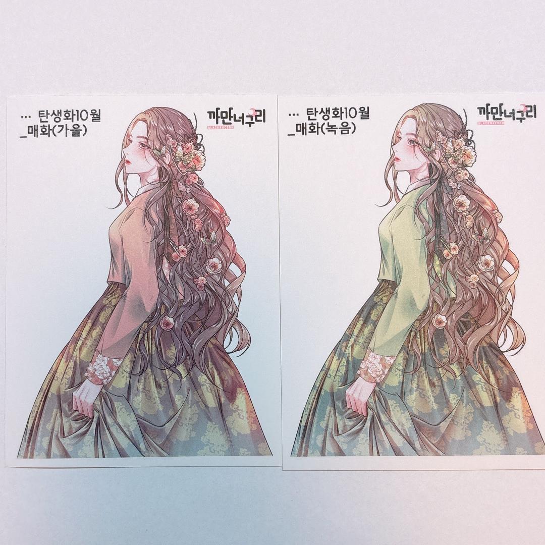 A3.人物ステッカー　韓国作家　黒いたぬき様　セット売り　在庫２セット