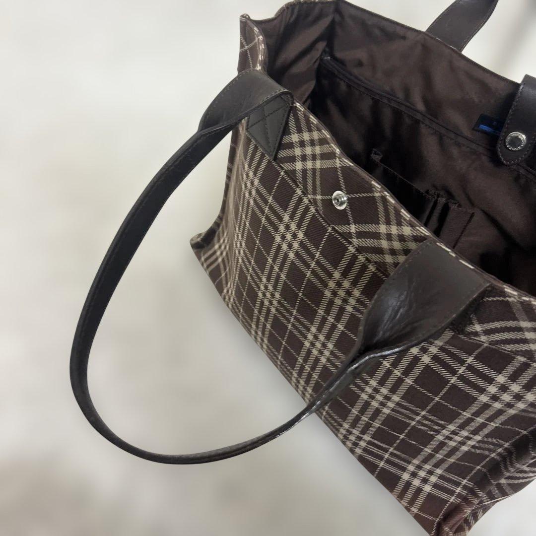 極美品✨バーバリーブルーレーベル トートバッグ ノバチェック ブラウン