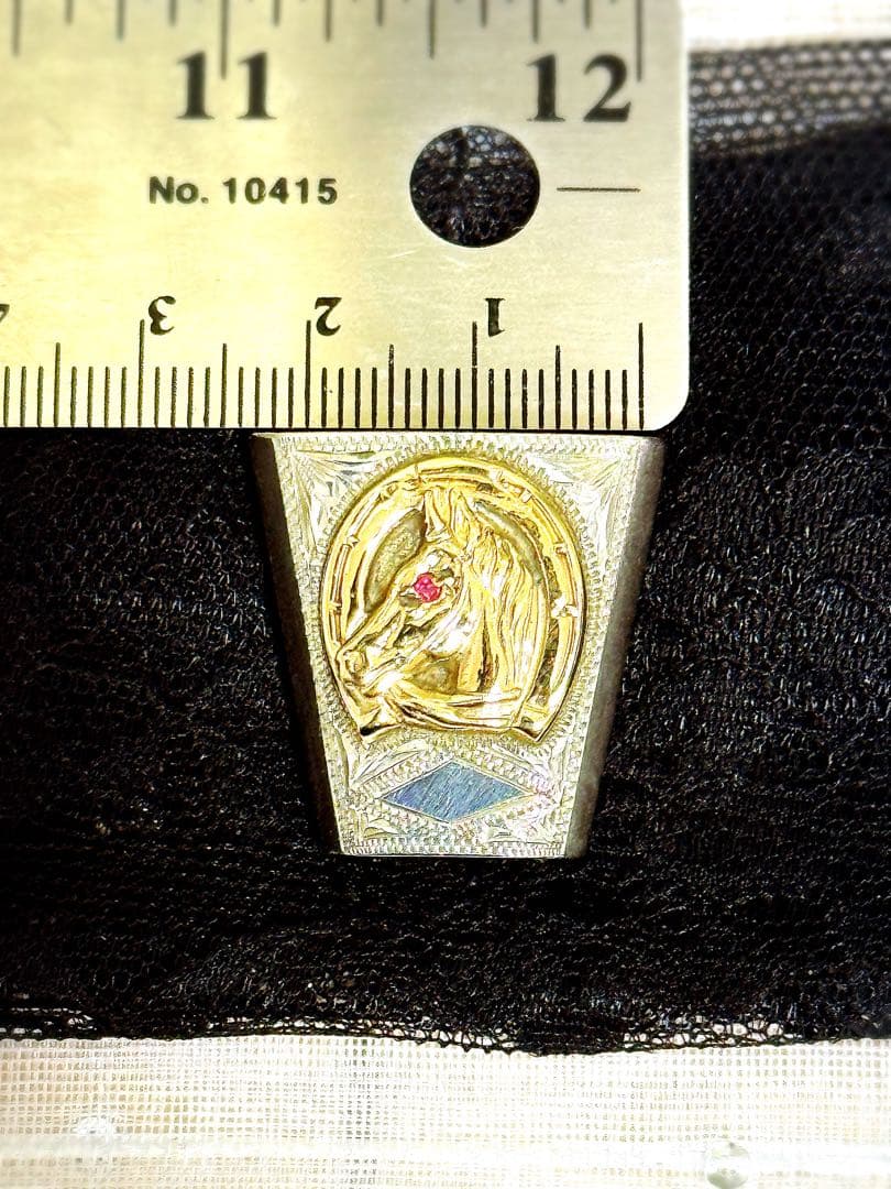 ビンテージ⭐︎ウェスタンカラーチップとスカーフリング3点セット10K&ルビー