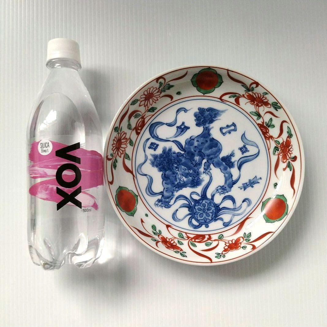 たち吉 橘吉 赤絵 草花丸紋 染付 獅子 古伊万里 中皿 和食器 深皿 5客揃