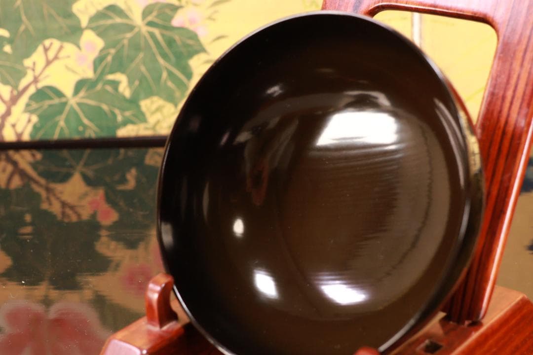 BJ111　時代輪島塗　流水紅葉桜図蒔絵　吸物椀　二客　木製　茶道具 懐石 会席