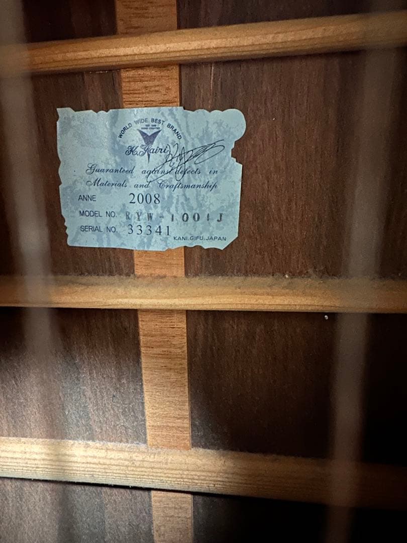 K.Yairi RYW-1001J ハードケース付アコギ