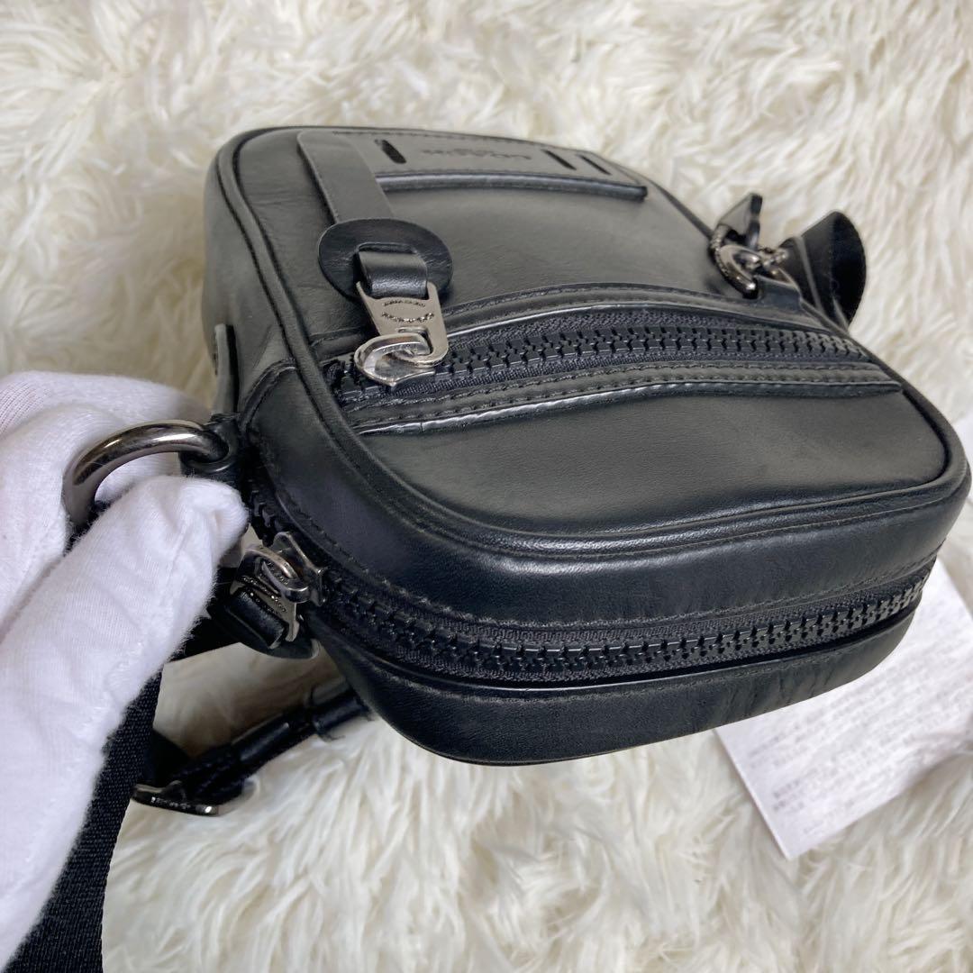 未使用級 COACH コーチ テレイン ミニ ボックス スクエア 黒 ブラック