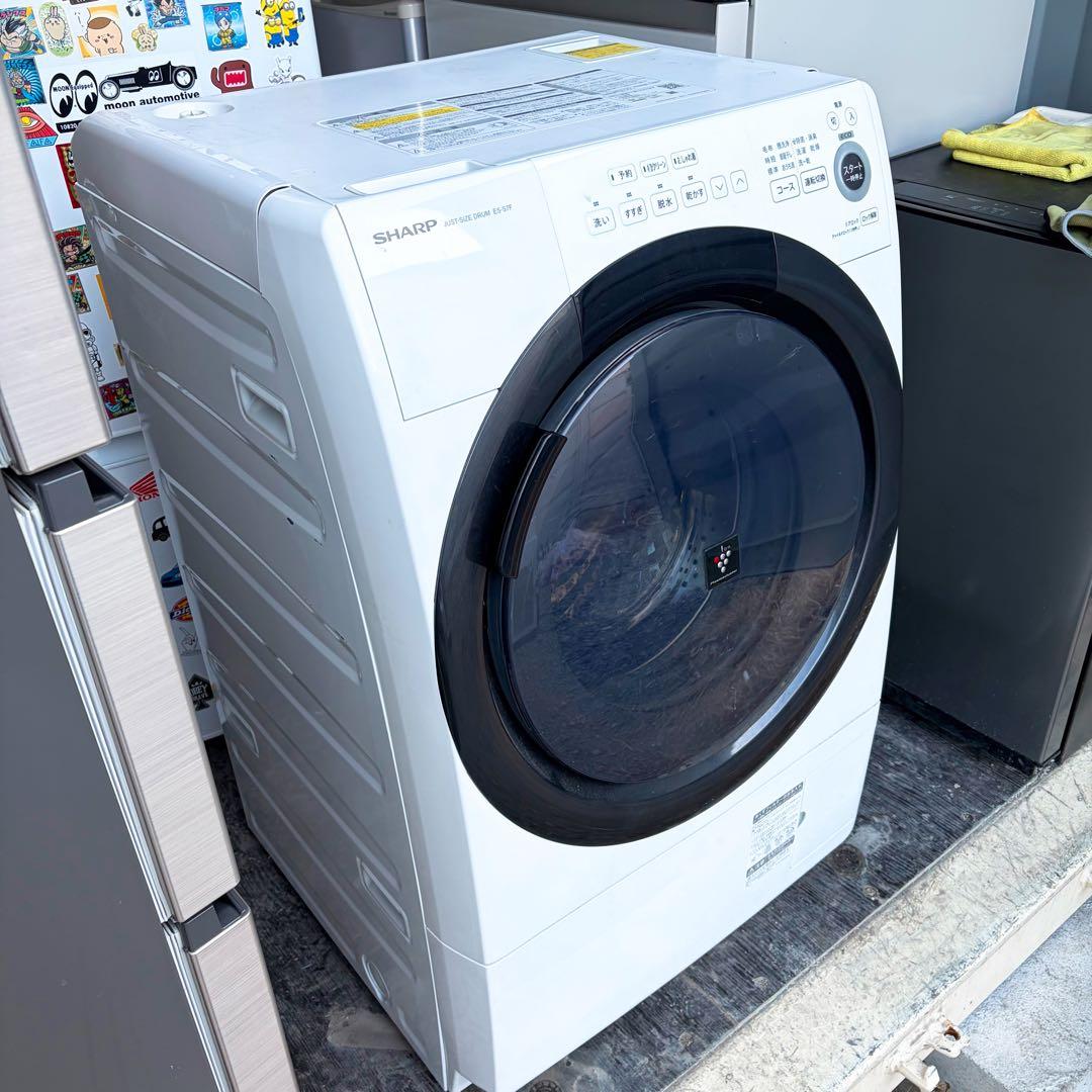 運搬取付無料！純正SHARPホワイト・コンパクトな電気洗濯乾燥機！完動品超美品！