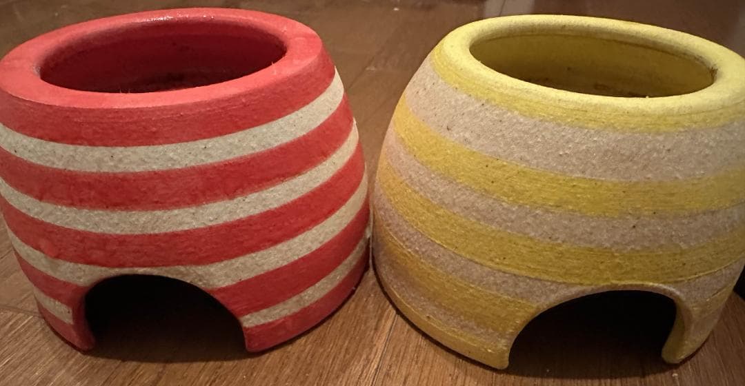 爬虫類 両生類 4点セット シェルター ウェットシェルター ボーダー 信楽焼