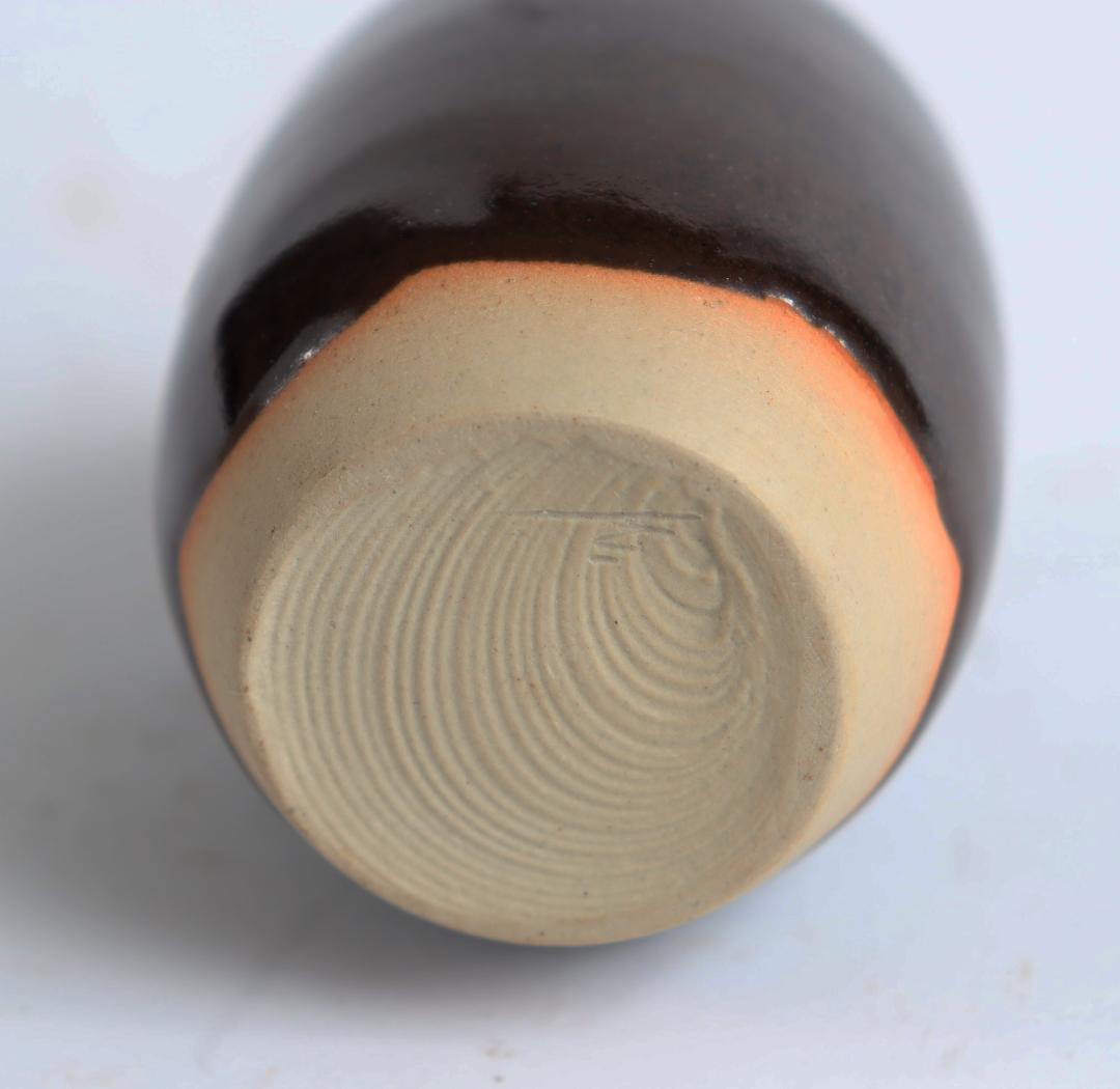 茶道具 桶谷定一 肩衝茶入 草花仕覆 共箱