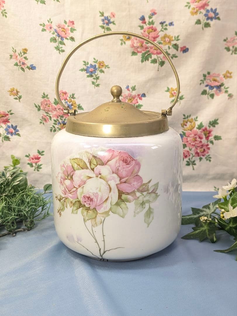 ヨーロッパ アンティーク イギリス 蚤の市 陶器製 ビスケットバレル