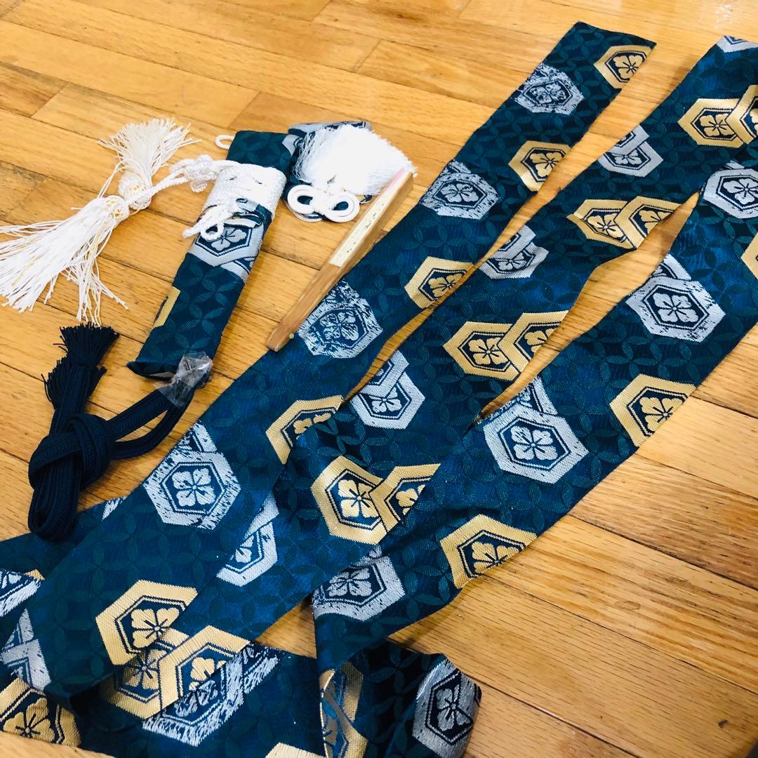 七五三 五歳‼️正絹豪華絢爛黒地金箔ラメキラキラ鷹巻物金彩‼️完全フルセット 揃える