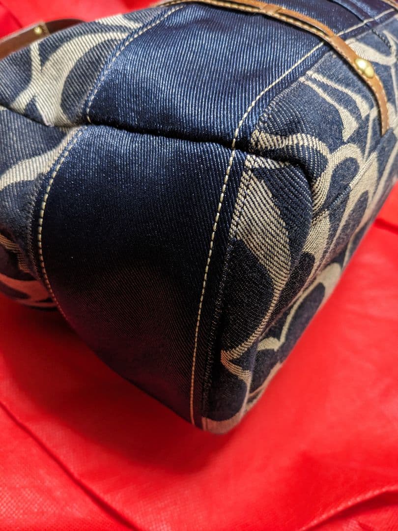 COACH コーチシグネチャー デニム ボストンバッグ ハンドバッグ y2k