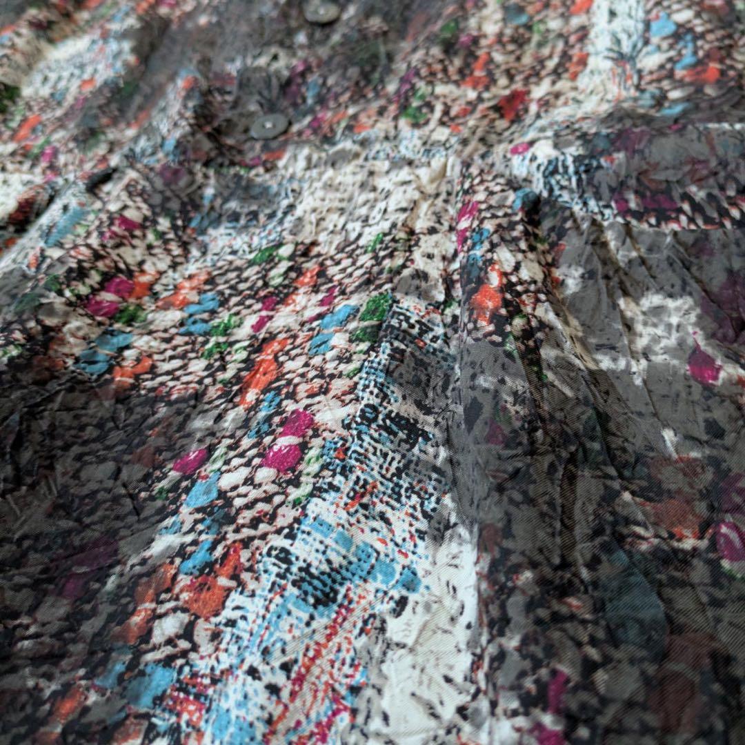 宝島染工　SIWA プルオーバーシャツ　Blink 草木　墨　斑染　Free