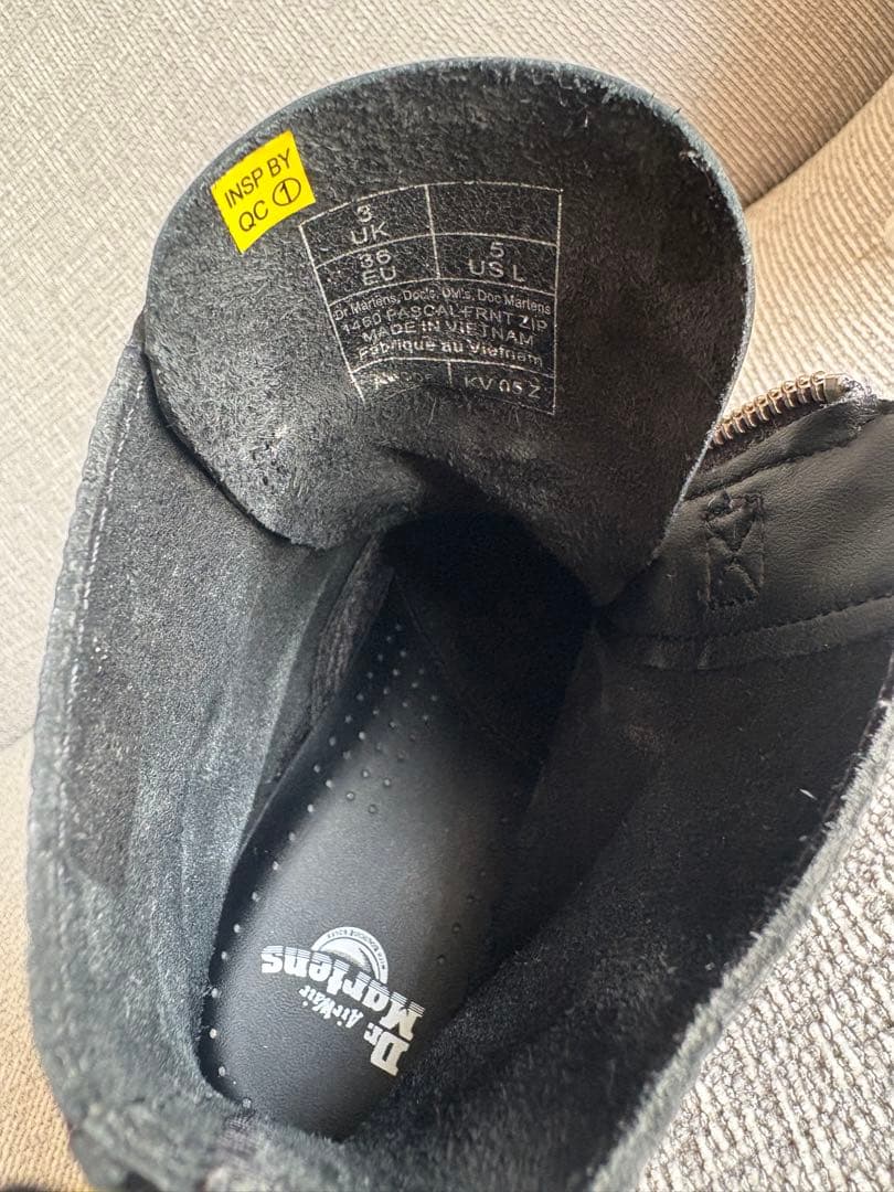ドクターマーチン 1460PASCAL UK3 本革　フロントジップブーツ　黒