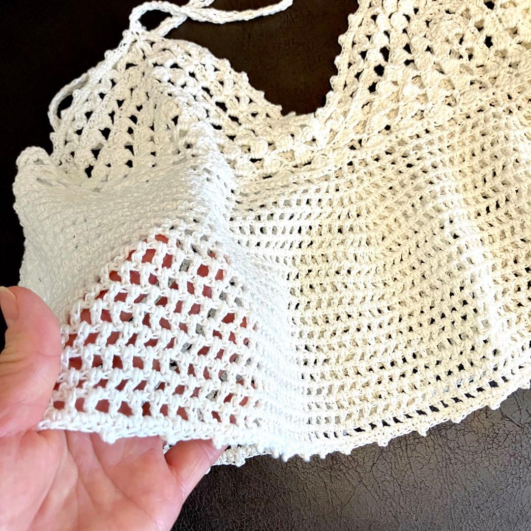 新品タグ付き✨Spick & Span クロシェニットキャミソール　FREE　白