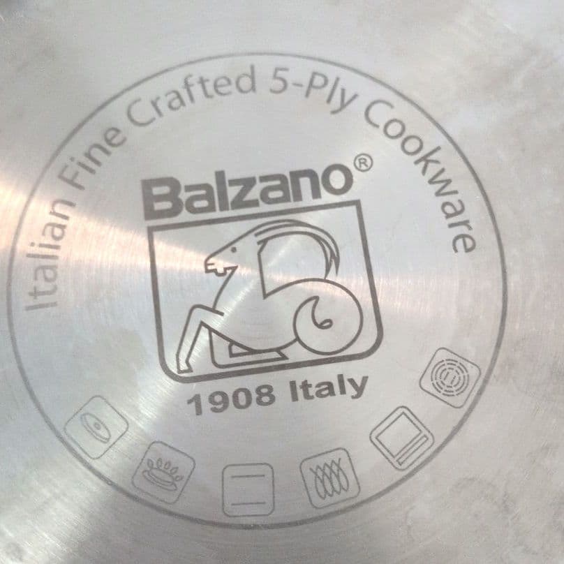 イタリア製　バルザーノ（Balzano）五層ステンレス　ウォックパン　フライパン
