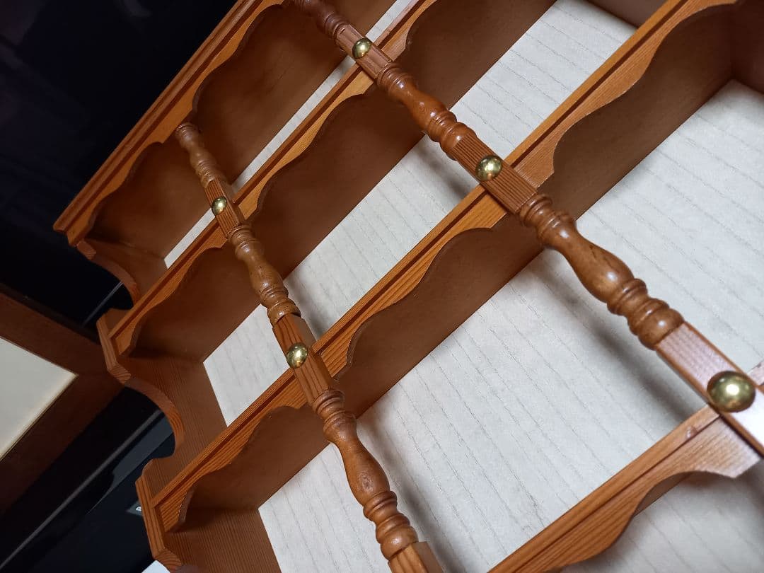 希少　1970's　コロニアル　スピンドル　ウッド　オープン　ウォール　ラック