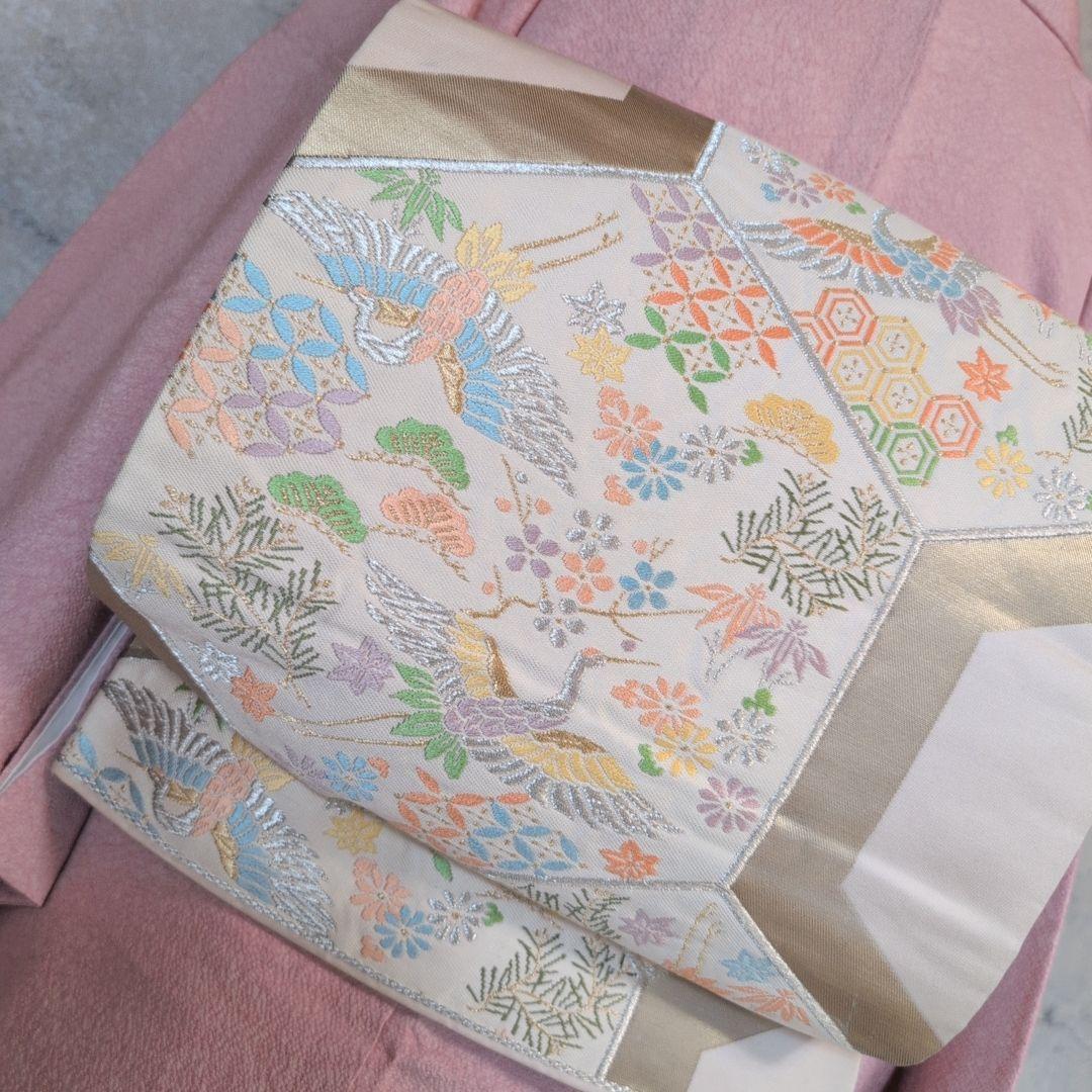 色無地　着物　フルセット　正絹　ピンク　スモールサイズ　Sサイズ　着物美品　F2