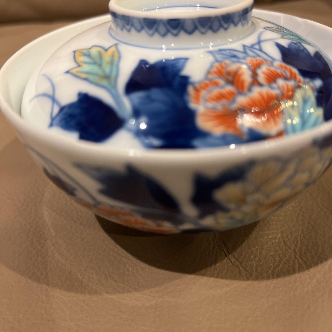 有田焼　蓋つき御飯茶碗五脚