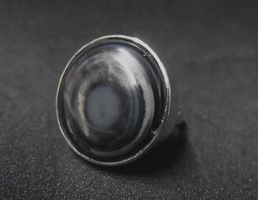 ★E1601★12号銀指輪　シルバーリング　(A36)　瑪瑙　眼文　ルクミック