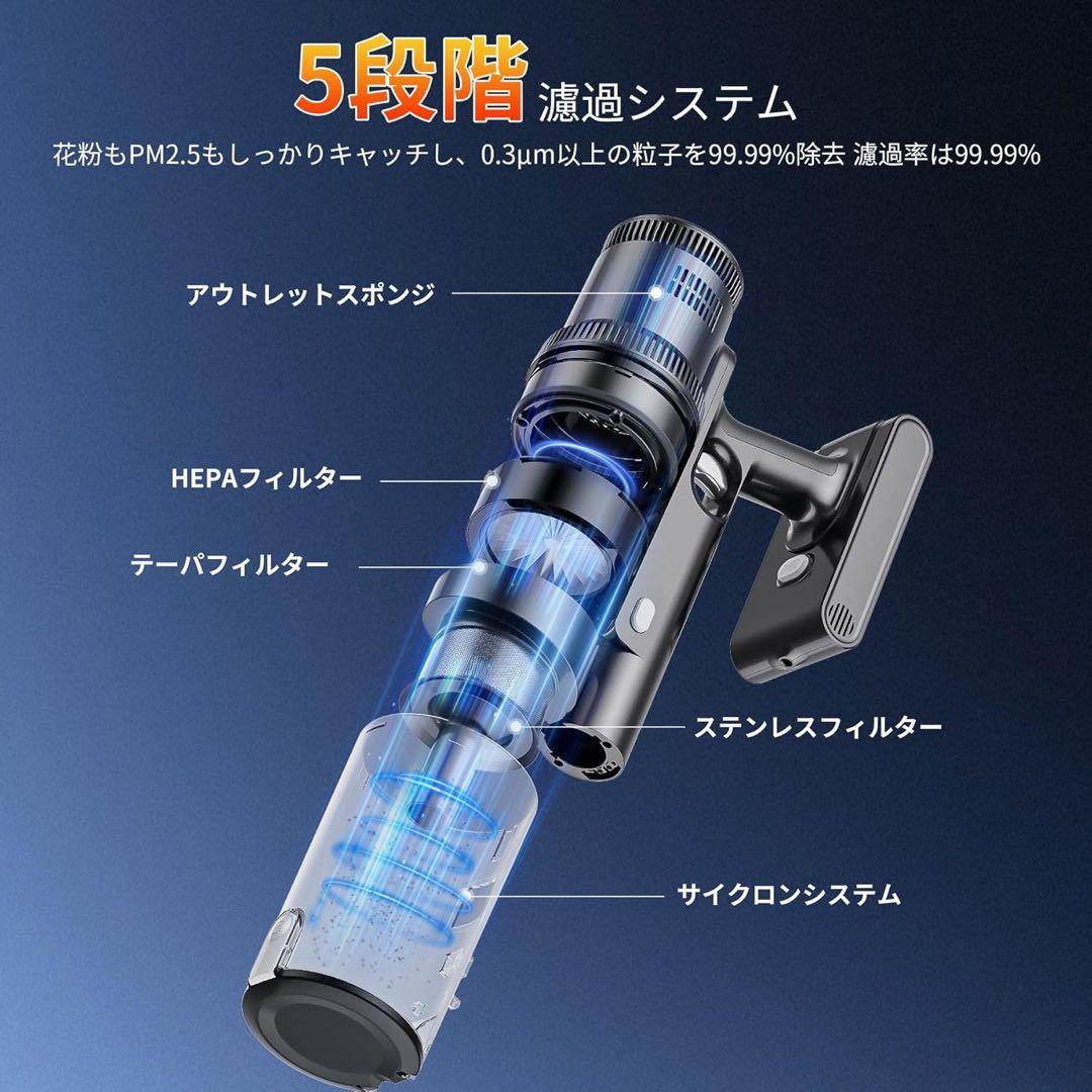 掃除機★水拭き一体型 コードレス 強力吸引 スティッククリーナー 35000Pa