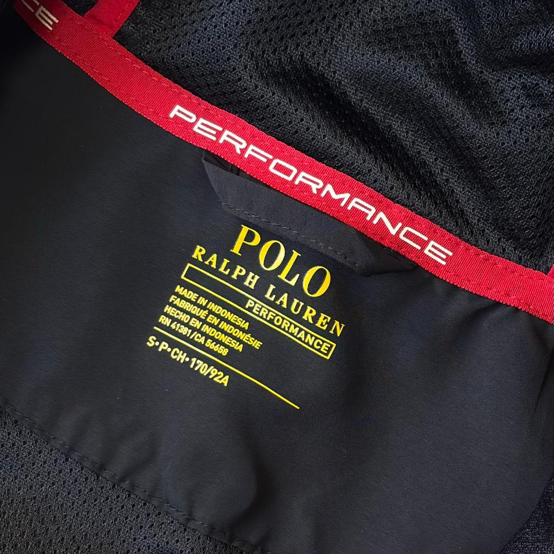 ポロラルフローレン パーカーナイロンジャケット ビッグポニー 袖ロゴ 黒 tu2