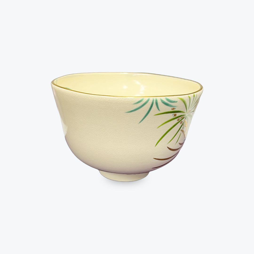 茶碗　京焼「金彩色絵高野槙図」抹茶茶碗　抹茶碗　茶道具