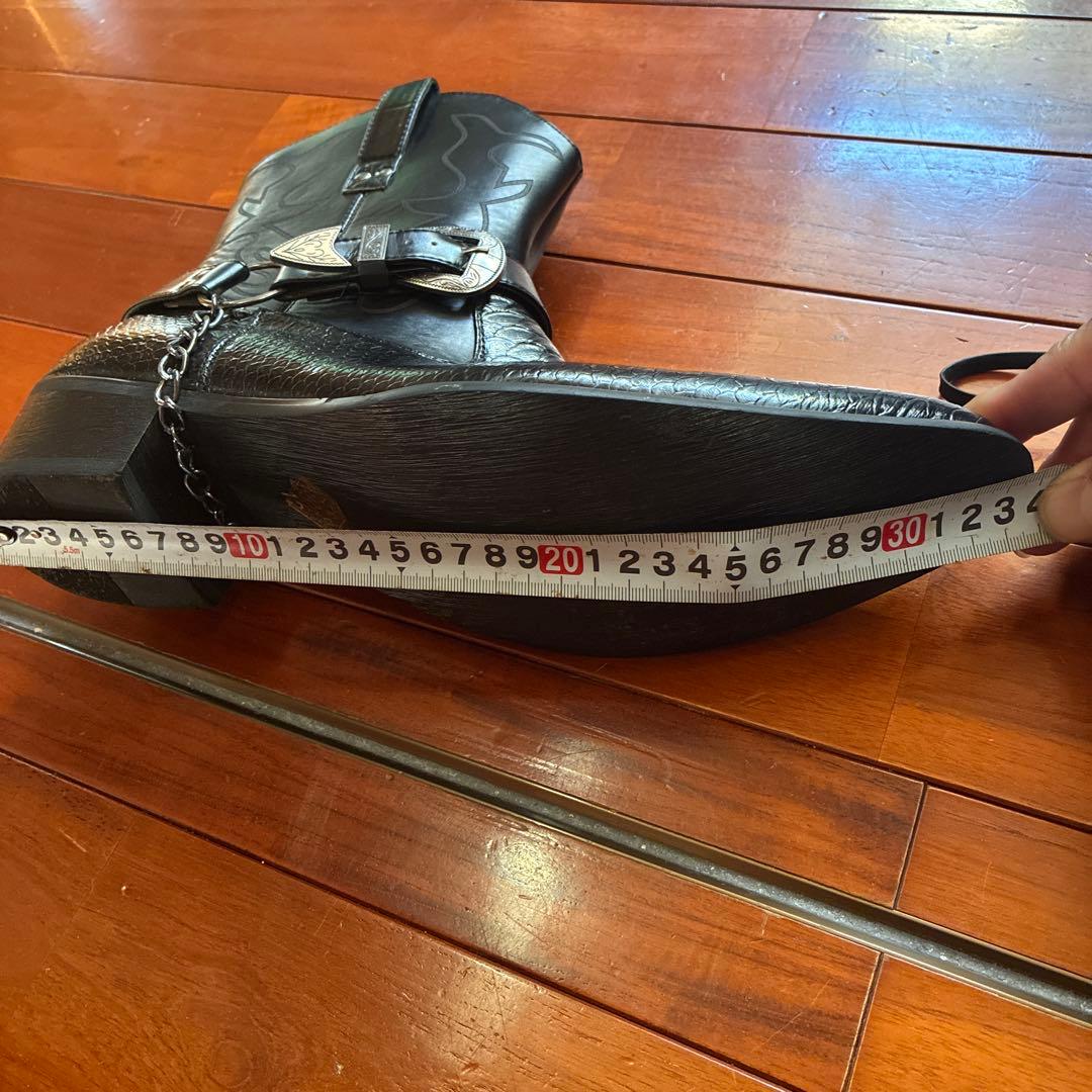 ブラックレザーウエスタンブーツ