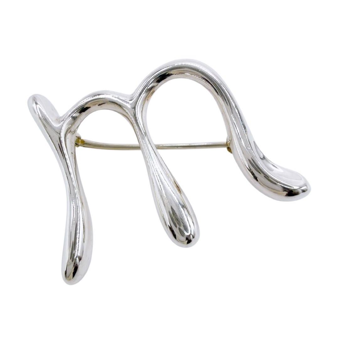 美品✨ティファニー イニシャル ブローチ m シルバー SV 925 セレモニー