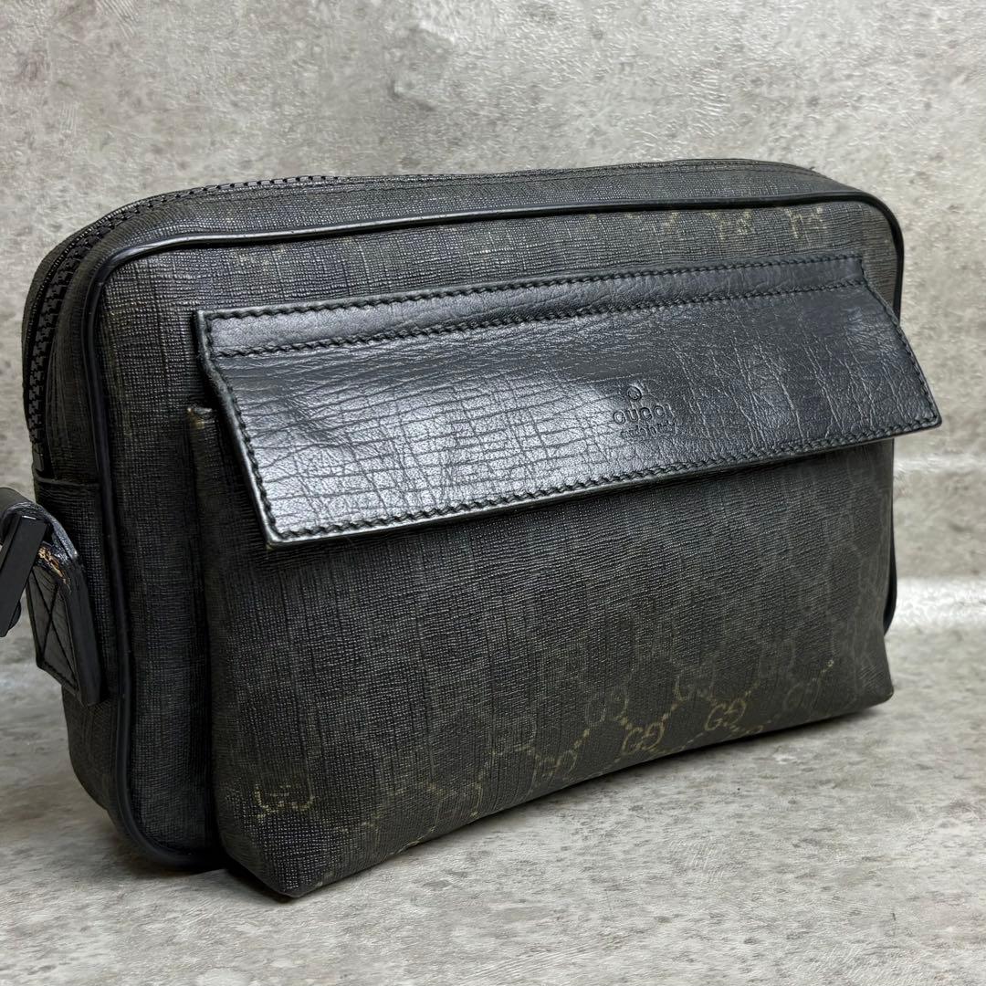 ✨格安✨ グッチ ハンドバッグ 小物入れ フラップ GGスプリーム 黒色