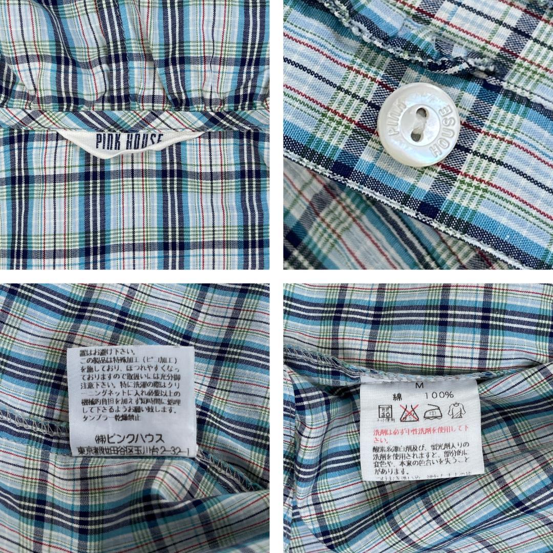 PINK HOUSE　フード付きチェックシャツ　長袖　金子功　ブラウス