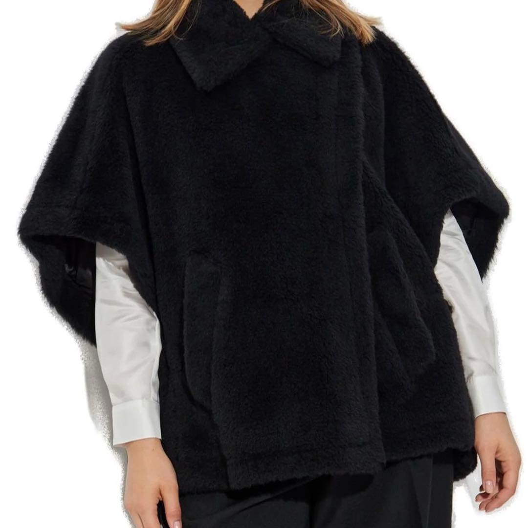【新品鑑定付】MAX MARA TEBE テディベア ケープ ブラック