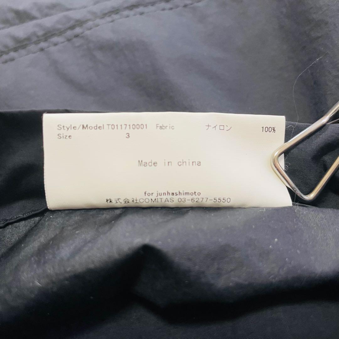 6374【美品】TFW49 ステンカラーコート　撥水　ナイロン　ブラック