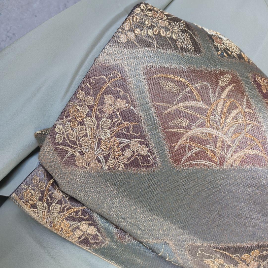 訪問着　フルセット　付け下げ　着物　正絹　刺繍　シンプル　爽やか　しつけ糸　A1