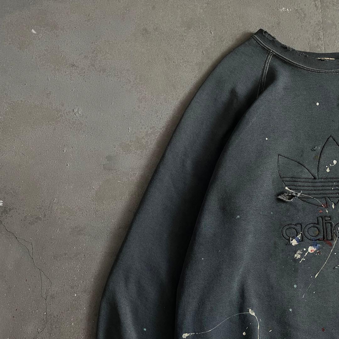 80s old“adidas”後染“ペンキ“grange boro sweat