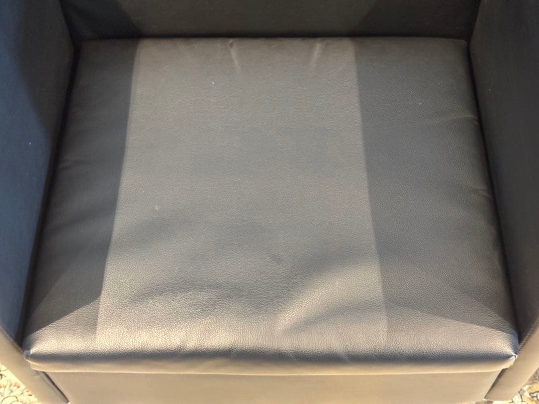 ①ブラック モダン 1人掛けソファ 1Pソファ 合皮レザー アンティーク SG